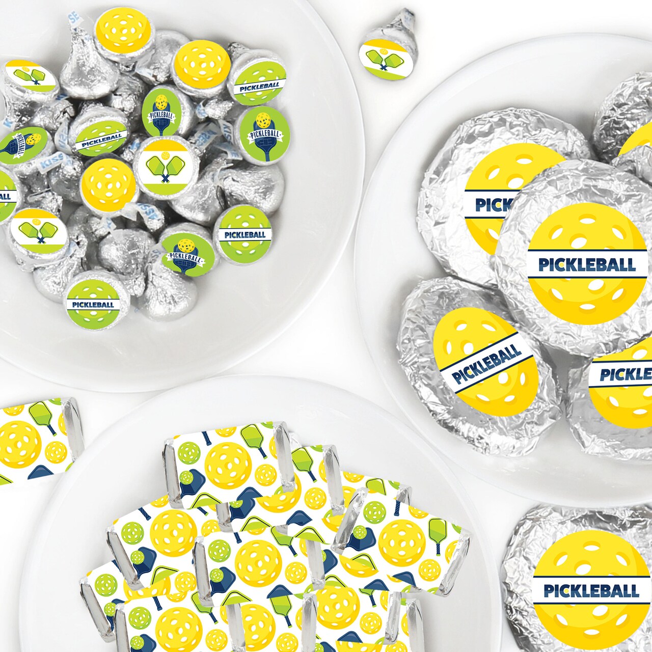 Big Dot of Happiness Let’s Rally - Pickleball - Birthday or Retirement Party Candy Favor Sticker Kit - 304 Pc